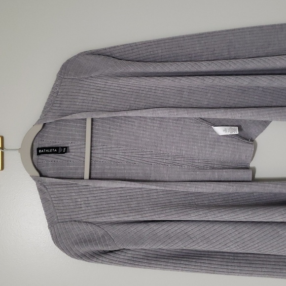 Athleta Women Solstice Wrap Cardigan XXS Gray Merino Wool Blend Balletcore Yoga - Picture 2 of 14